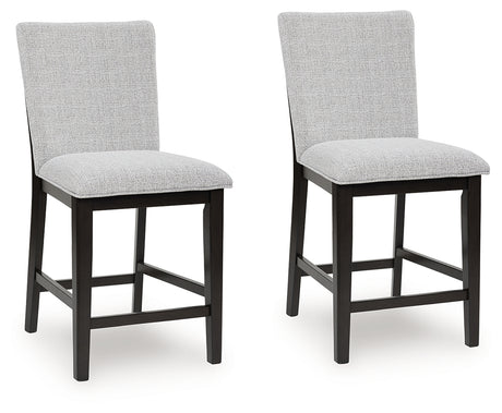 Neymorton Dark Grayish Brown Counter Height Barstool, Set of 2 from Ashley - Luna Furniture