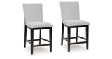 Neymorton Dark Grayish Brown Counter Height Barstool, Set of 2 from Ashley - Luna Furniture