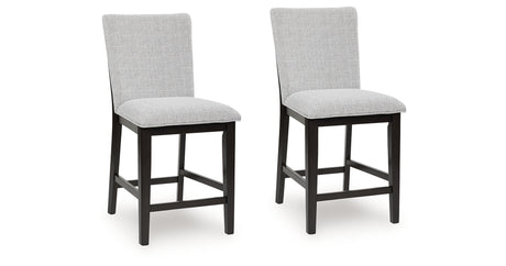 Neymorton Dark Grayish Brown Counter Height Barstool, Set of 2 from Ashley - Luna Furniture
