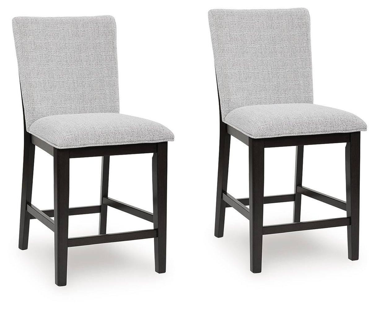 Neymorton Dark Grayish Brown Counter Height Barstool, Set of 2 from Ashley - Luna Furniture