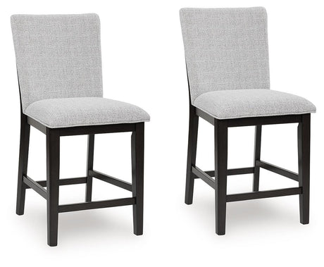 Neymorton Dark Grayish Brown Counter Height Barstool, Set of 2 from Ashley - Luna Furniture