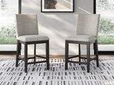 Neymorton Dark Grayish Brown Counter Height Table and 4 Barstools from Ashley Furniture - Luna Furniture