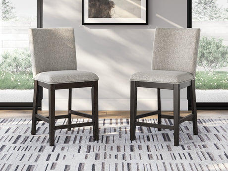 Neymorton Dark Grayish Brown Counter Height Table and 4 Barstools from Ashley - Luna Furniture