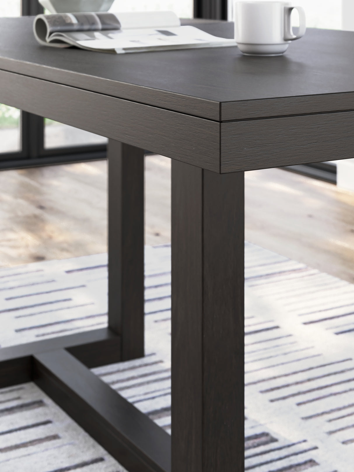 Neymorton Dark Grayish Brown Counter Height Table and 4 Barstools from Ashley Furniture - Luna Furniture