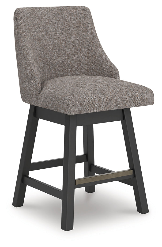 Neymorton Dark Grayish Brown Counter Height Barstool (Set of 2), Set of 2 from Ashley - Luna Furniture