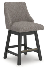 Neymorton Dark Grayish Brown Counter Height Barstool (Set of 2), Set of 2 from Ashley - Luna Furniture