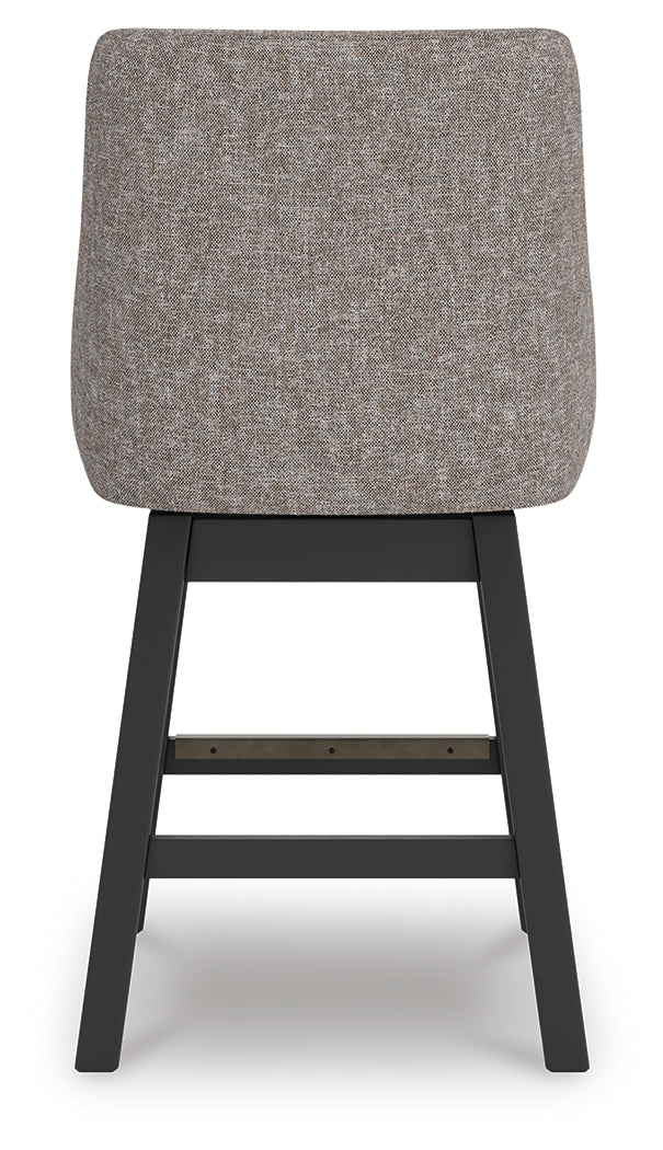 Neymorton Dark Grayish Brown Counter Height Barstool (Set of 2), Set of 2 from Ashley - Luna Furniture