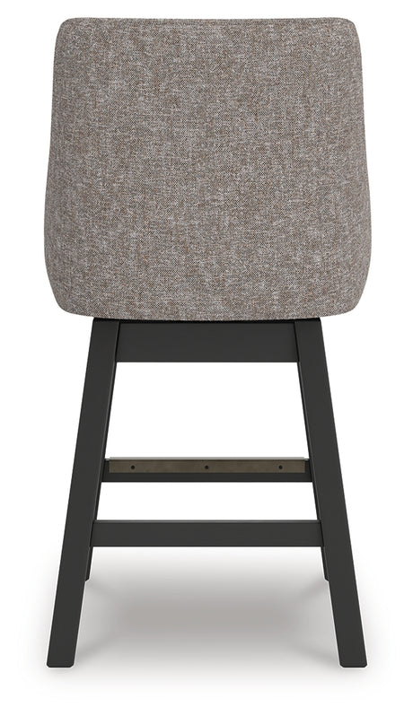 Neymorton Dark Grayish Brown Counter Height Barstool, Set of 2 from Ashley - Luna Furniture