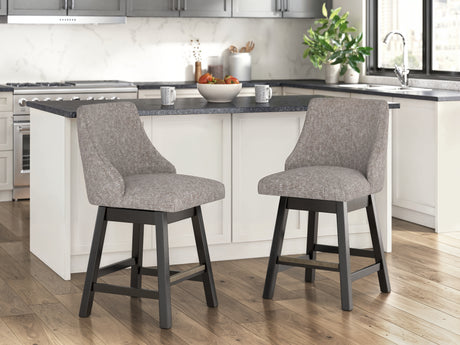Neymorton Dark Grayish Brown Counter Height Barstool, Set of 2 from Ashley - Luna Furniture