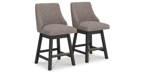 Neymorton Dark Grayish Brown Counter Height Barstool, Set of 2 from Ashley - Luna Furniture