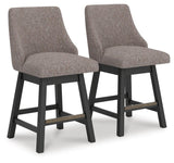 Neymorton Dark Grayish Brown Counter Height Barstool, Set of 2 from Ashley - Luna Furniture