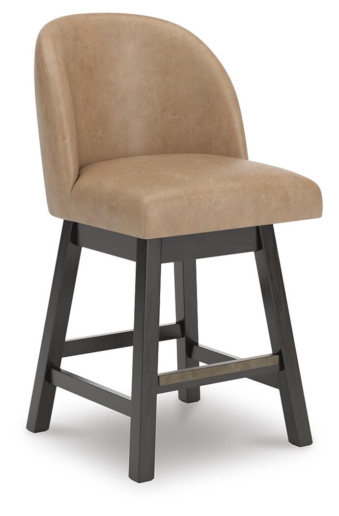 Neymorton Dark Grayish Brown Counter Height Barstool, Set of 2 from Ashley - Luna Furniture