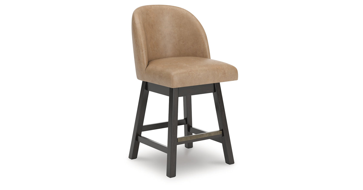 Neymorton Dark Grayish Brown Counter Height Barstool, Set of 2 from Ashley - Luna Furniture