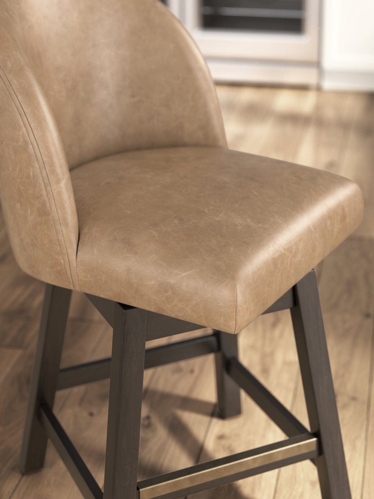 Neymorton Dark Grayish Brown Counter Height Barstool, Set of 2 from Ashley - Luna Furniture