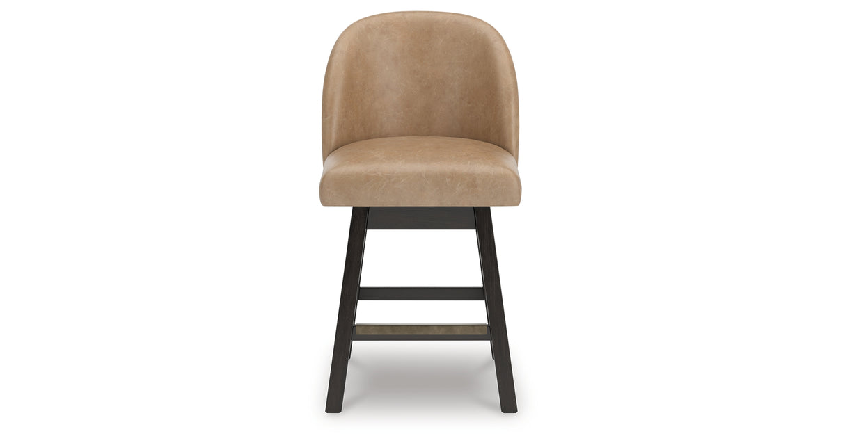 Neymorton Dark Grayish Brown Counter Height Barstool, Set of 2 from Ashley - Luna Furniture