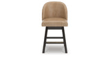Neymorton Dark Grayish Brown Counter Height Barstool, Set of 2 from Ashley - Luna Furniture
