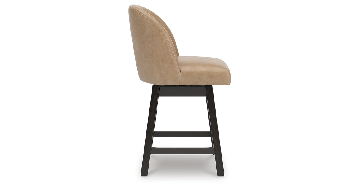 Neymorton Dark Grayish Brown Counter Height Barstool, Set of 2 from Ashley - Luna Furniture