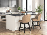 Neymorton Dark Grayish Brown Counter Height Barstool, Set of 2 from Ashley - Luna Furniture