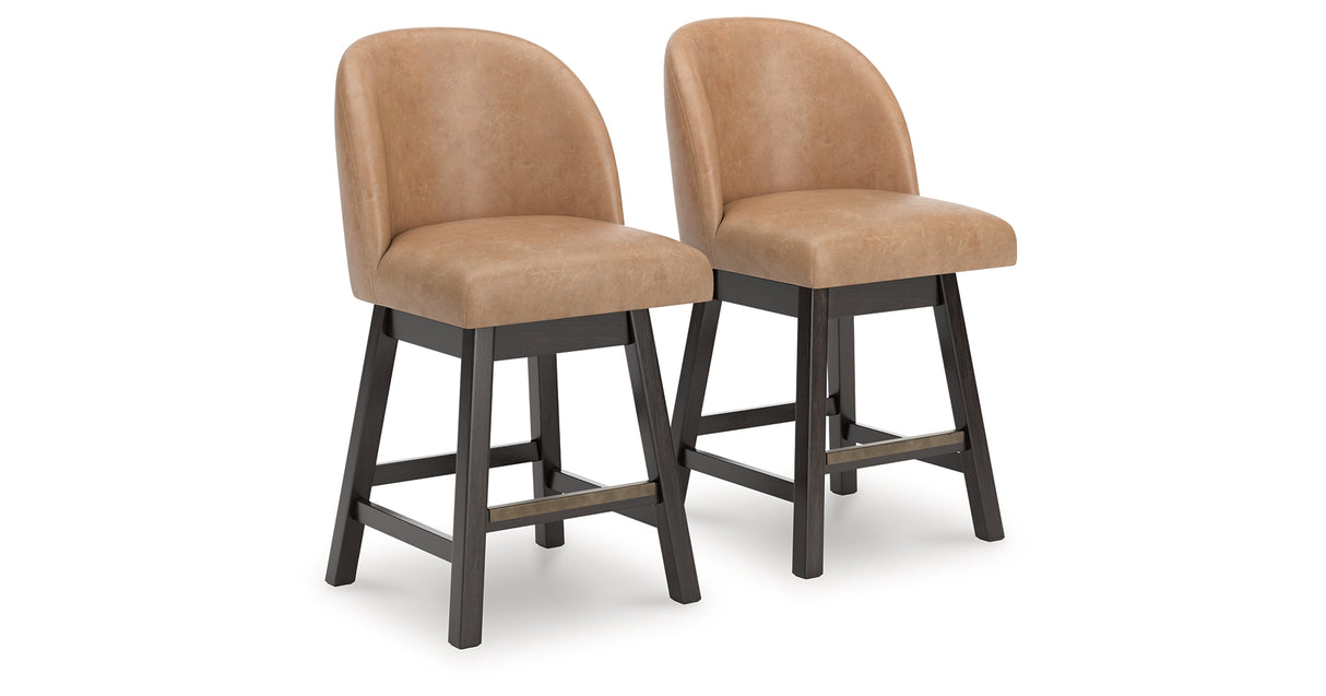 Neymorton Dark Grayish Brown Counter Height Barstool, Set of 2 from Ashley - Luna Furniture