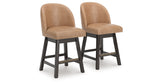 Neymorton Dark Grayish Brown Counter Height Barstool, Set of 2 from Ashley - Luna Furniture