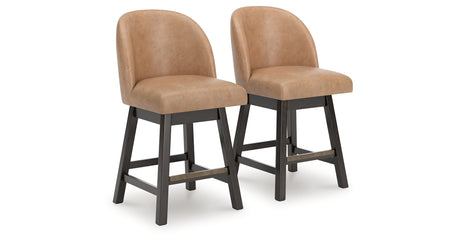 Neymorton Dark Grayish Brown Counter Height Barstool, Set of 2 from Ashley - Luna Furniture