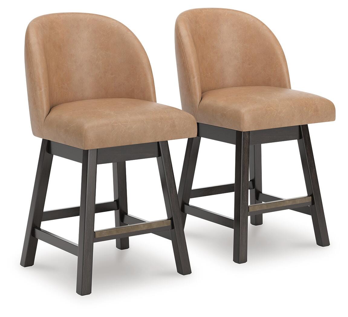 Neymorton Dark Grayish Brown Counter Height Barstool, Set of 2 from Ashley - Luna Furniture