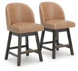 Neymorton Dark Grayish Brown Counter Height Barstool, Set of 2 from Ashley - Luna Furniture
