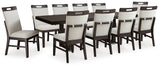 Neymorton Dining Table and 10 Chairs in Dark Grayish Brown from Ashley Furniture - Luna Furniture