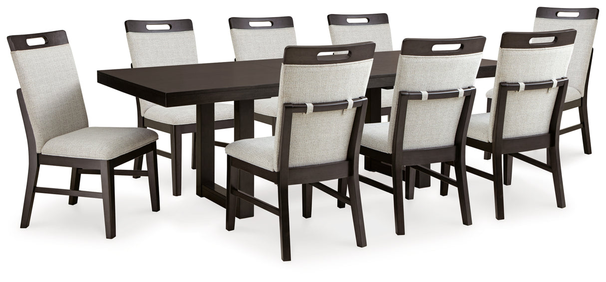 Neymorton Dark Grayish Brown Dining Table and 4 Chairs from Ashley - Luna Furniture