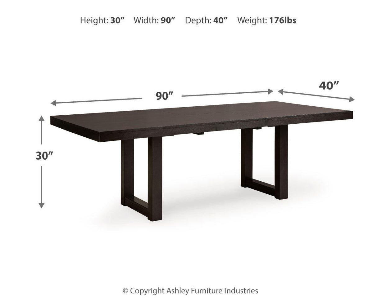 Neymorton Dark Grayish Brown Dining Table and 4 Chairs from Ashley - Luna Furniture