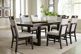 Neymorton Dark Grayish Brown Dining Table and 6 Chairs from Ashley Furniture - Luna Furniture
