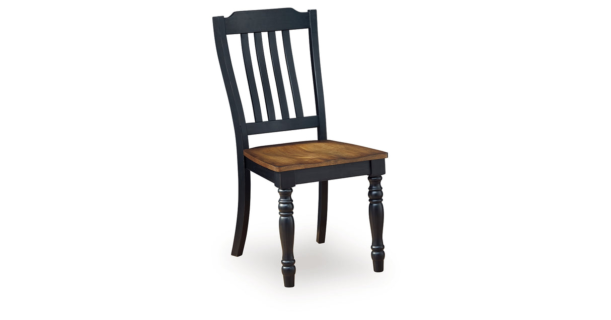Clorazi Black/Brown Dining Chair, Set of 2 from Ashley Furniture - Luna Furniture