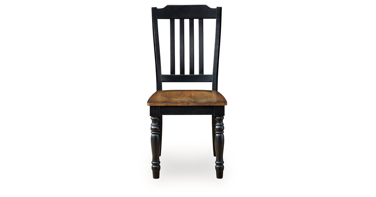 Clorazi Black/Brown Dining Chair, Set of 2 from Ashley Furniture - Luna Furniture