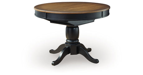 Clorazi Black/Brown Dining Butterfly Extension Table from Ashley - Luna Furniture
