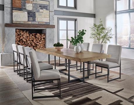 Tomtyn Dining Table and 8 Chairs in Light Brown from Ashley Furniture - Luna Furniture