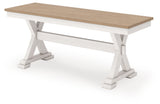 Purlaney Antique White/Natural 48" Dining Bench from Ashley Furniture - Luna Furniture