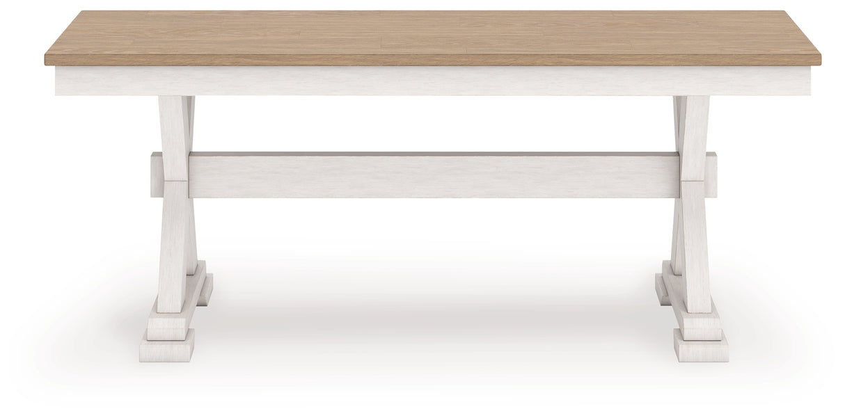 Purlaney Antique White/Natural 48" Dining Bench from Ashley Furniture - Luna Furniture
