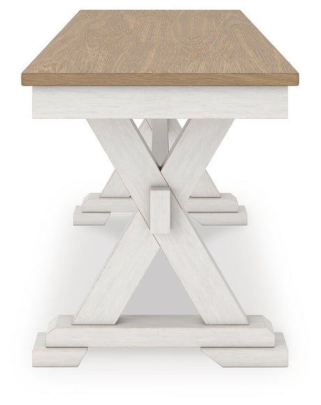 Purlaney Antique White/Natural 48" Dining Bench from Ashley - Luna Furniture