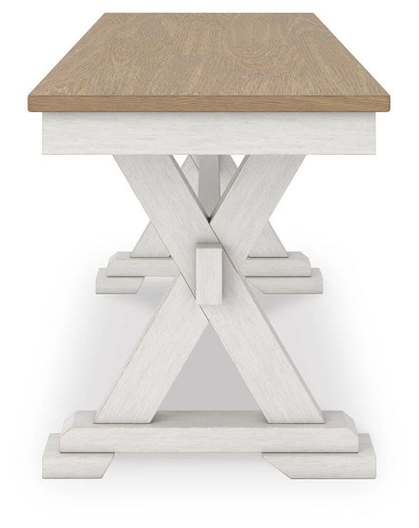 Purlaney Antique White/Natural 48" Dining Bench from Ashley Furniture - Luna Furniture