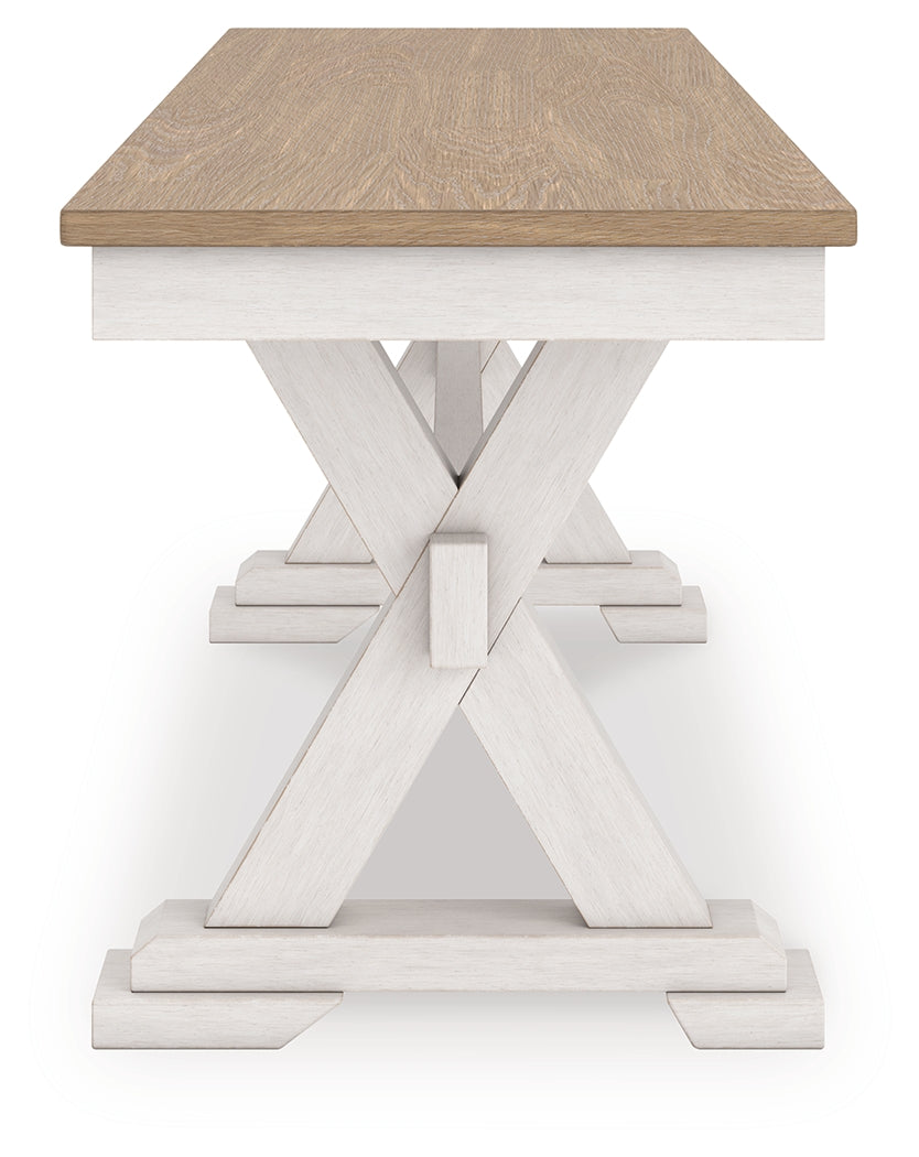 Purlaney Two Tone Extension Dining Table, 4 Chairs and Bench from Ashley Furniture - Luna Furniture