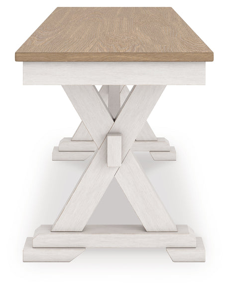 Purlaney Two Tone Extension Dining Table, 4 Chairs and Bench from Ashley Furniture - Luna Furniture