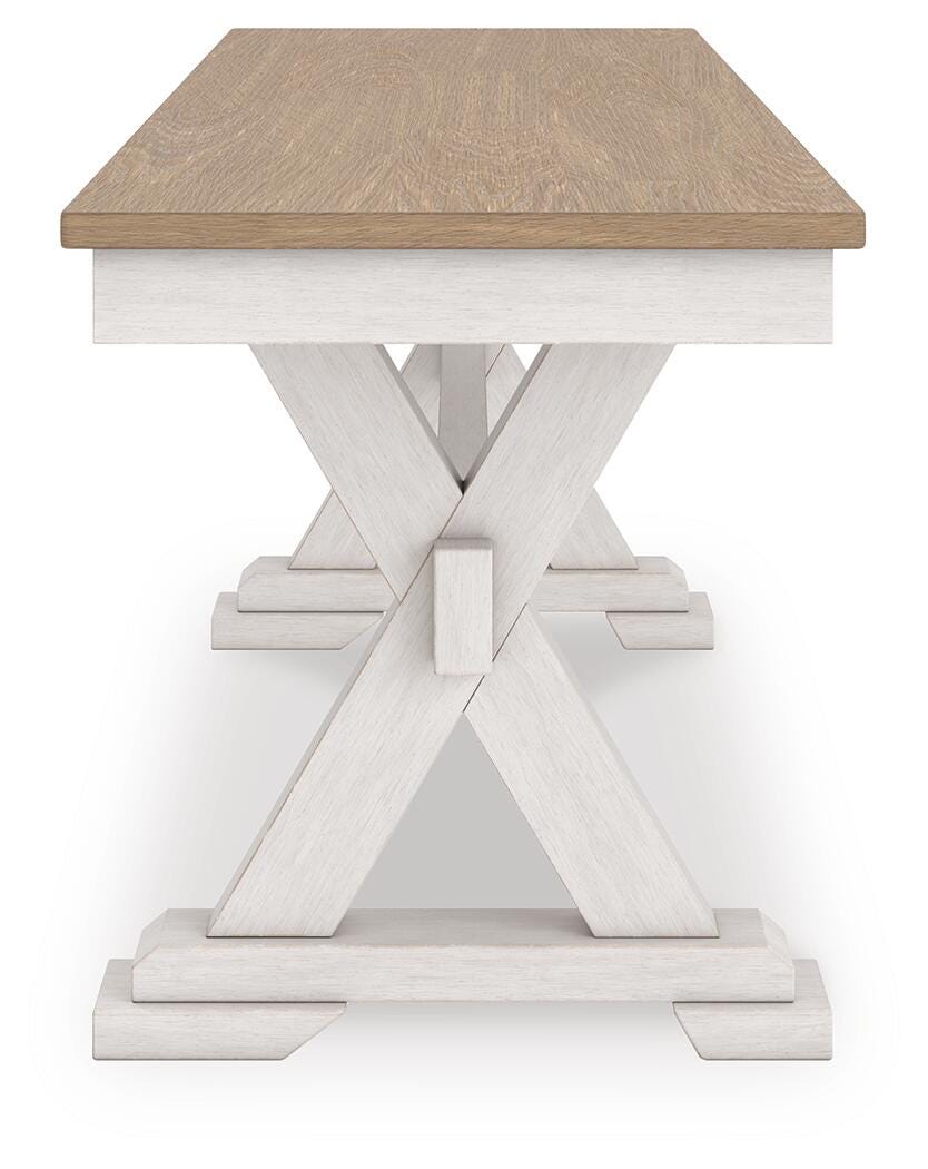 Purlaney Two Tone Extension Dining Table, 4 Chairs and Bench from Ashley - Luna Furniture