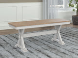 Purlaney Antique White/Natural 48" Dining Bench from Ashley Furniture - Luna Furniture