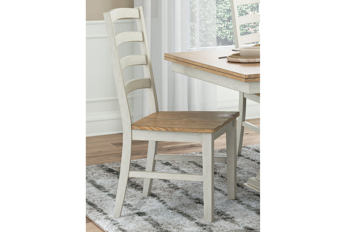 Purlaney Antique White/Natural Dining Chair, Set of 2 from Ashley - Luna Furniture