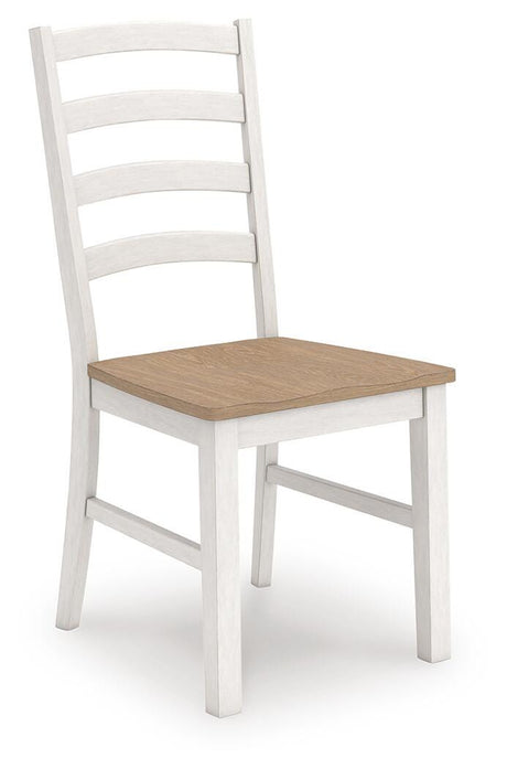 Purlaney Antique White/Natural Dining Chair, Set of 2 from Ashley Furniture - Luna Furniture