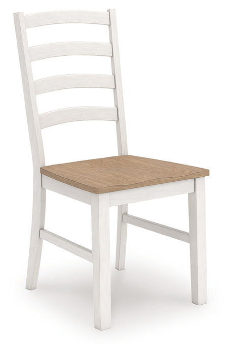Purlaney Antique White/Natural Dining Chair, Set of 2 from Ashley Furniture - Luna Furniture