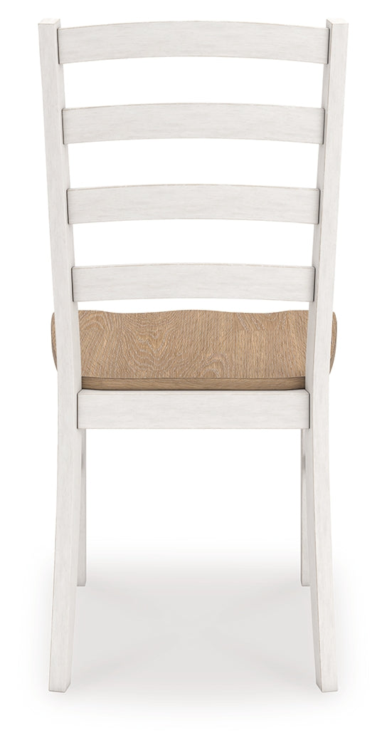 Purlaney Antique White/Natural Dining Chair, Set of 2 from Ashley - Luna Furniture
