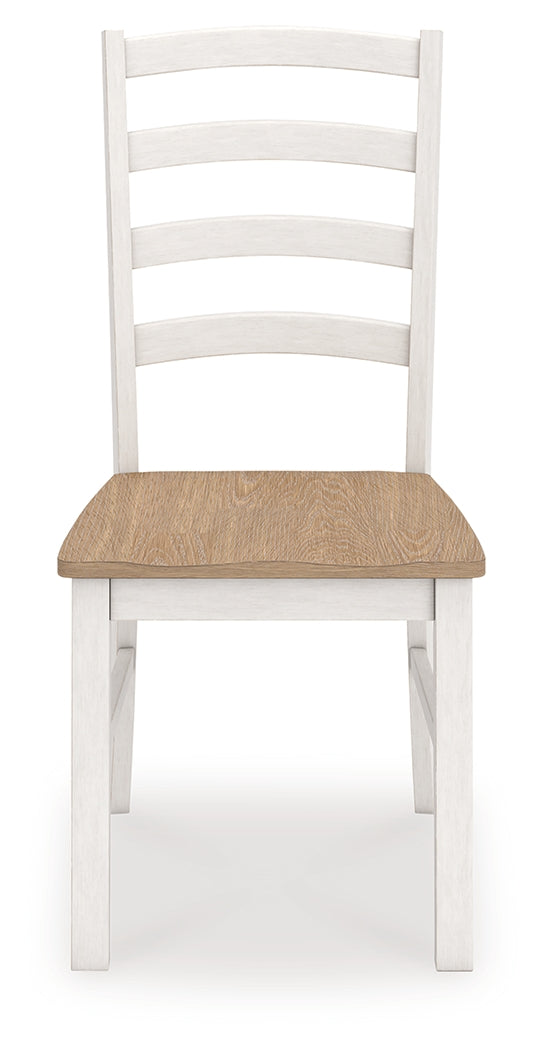 Purlaney Antique White/Natural Dining Chair, Set of 2 from Ashley - Luna Furniture
