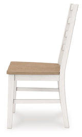 Purlaney Antique White/Natural Dining Chair, Set of 2 from Ashley - Luna Furniture