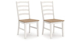 Purlaney Antique White/Natural Dining Chair, Set of 2 from Ashley - Luna Furniture